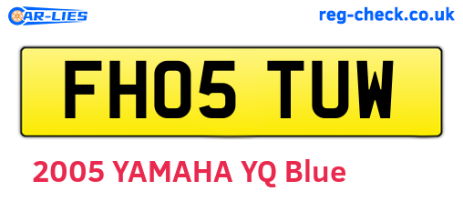 FH05TUW are the vehicle registration plates.