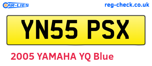 YN55PSX are the vehicle registration plates.