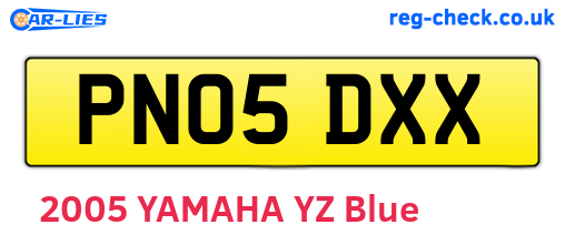 PN05DXX are the vehicle registration plates.