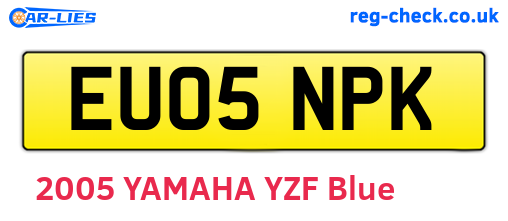 EU05NPK are the vehicle registration plates.