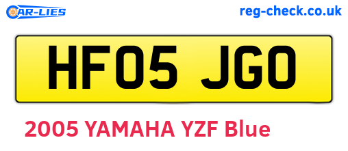 HF05JGO are the vehicle registration plates.