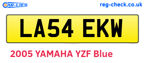LA54EKW are the vehicle registration plates.