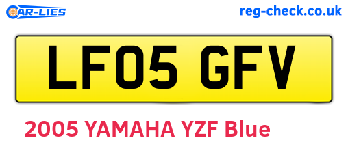 LF05GFV are the vehicle registration plates.