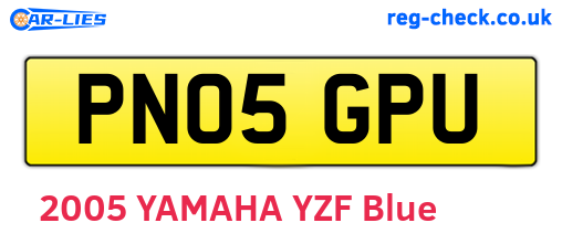PN05GPU are the vehicle registration plates.