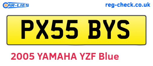 PX55BYS are the vehicle registration plates.