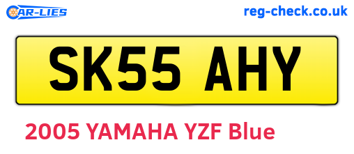 SK55AHY are the vehicle registration plates.