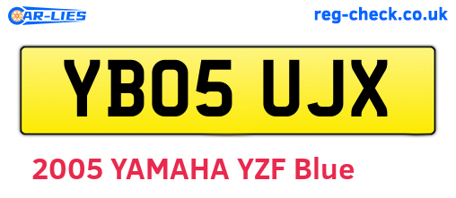 YB05UJX are the vehicle registration plates.