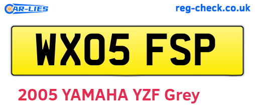 WX05FSP are the vehicle registration plates.