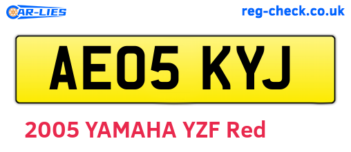 AE05KYJ are the vehicle registration plates.