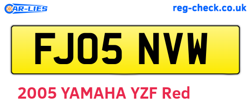 FJ05NVW are the vehicle registration plates.