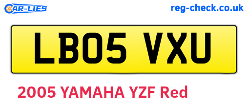 LB05VXU are the vehicle registration plates.