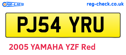 PJ54YRU are the vehicle registration plates.