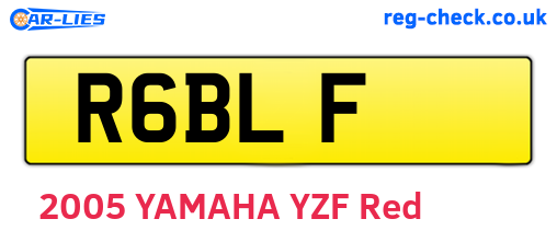 R6BLF are the vehicle registration plates.