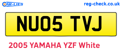 NU05TVJ are the vehicle registration plates.