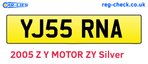 YJ55RNA are the vehicle registration plates.
