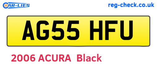 AG55HFU are the vehicle registration plates.