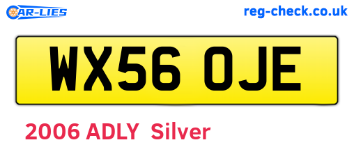 WX56OJE are the vehicle registration plates.