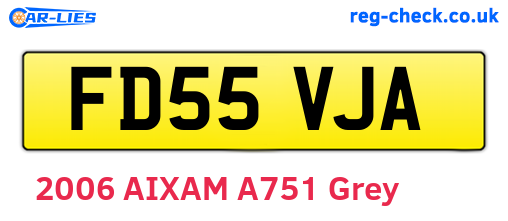 FD55VJA are the vehicle registration plates.