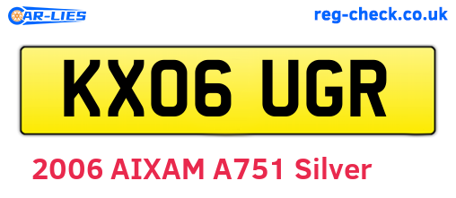 KX06UGR are the vehicle registration plates.