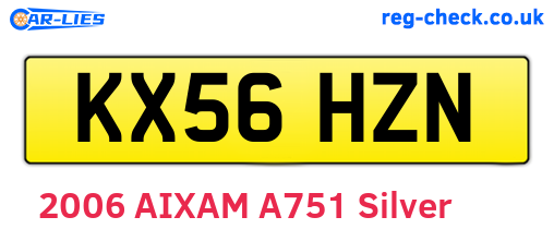 KX56HZN are the vehicle registration plates.