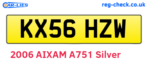 KX56HZW are the vehicle registration plates.
