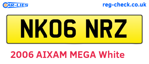 NK06NRZ are the vehicle registration plates.