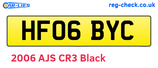 HF06BYC are the vehicle registration plates.