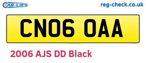 CN06OAA are the vehicle registration plates.