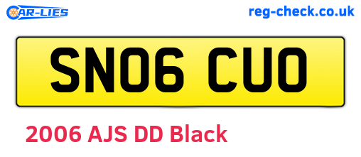 SN06CUO are the vehicle registration plates.