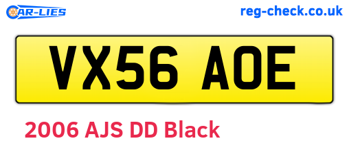 VX56AOE are the vehicle registration plates.