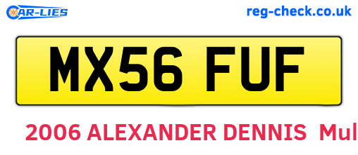 MX56FUF are the vehicle registration plates.
