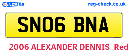 SN06BNA are the vehicle registration plates.