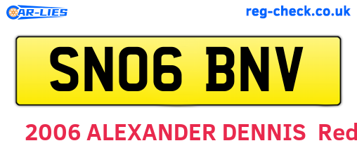 SN06BNV are the vehicle registration plates.