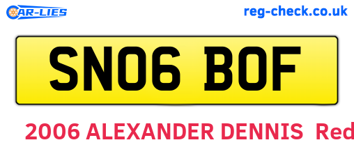 SN06BOF are the vehicle registration plates.