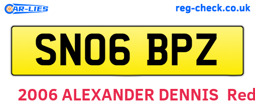 SN06BPZ are the vehicle registration plates.