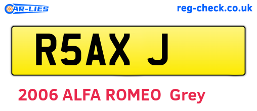 R5AXJ are the vehicle registration plates.
