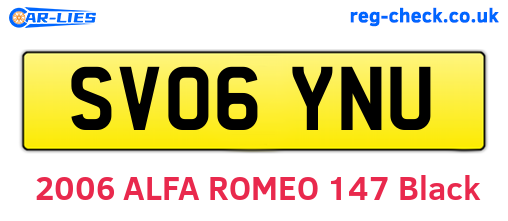 SV06YNU are the vehicle registration plates.