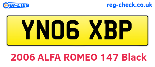 YN06XBP are the vehicle registration plates.