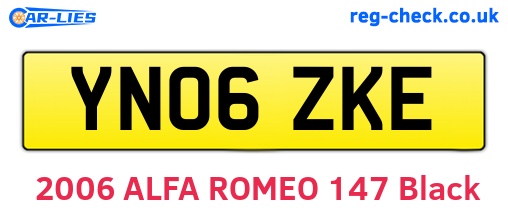 YN06ZKE are the vehicle registration plates.