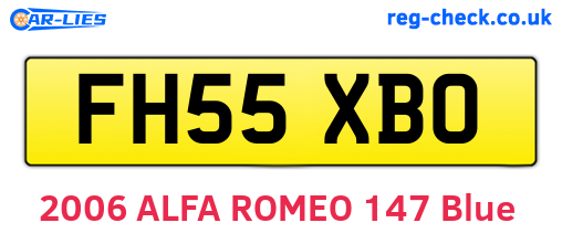 FH55XBO are the vehicle registration plates.