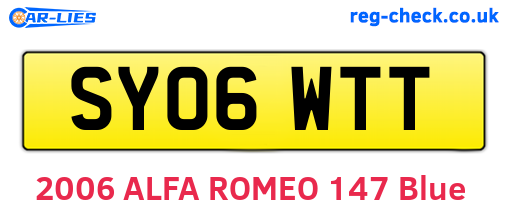 SY06WTT are the vehicle registration plates.