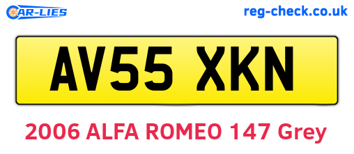 AV55XKN are the vehicle registration plates.