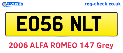 EO56NLT are the vehicle registration plates.