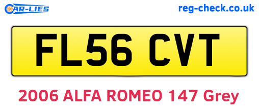 FL56CVT are the vehicle registration plates.