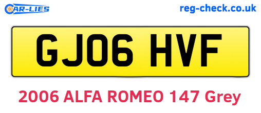 GJ06HVF are the vehicle registration plates.