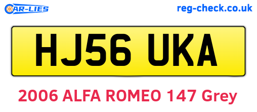 HJ56UKA are the vehicle registration plates.