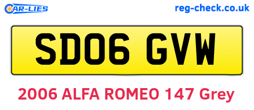 SD06GVW are the vehicle registration plates.