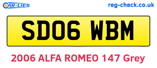 SD06WBM are the vehicle registration plates.