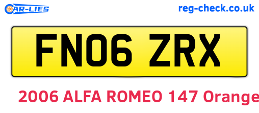 FN06ZRX are the vehicle registration plates.