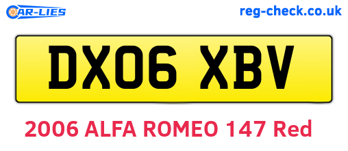 DX06XBV are the vehicle registration plates.